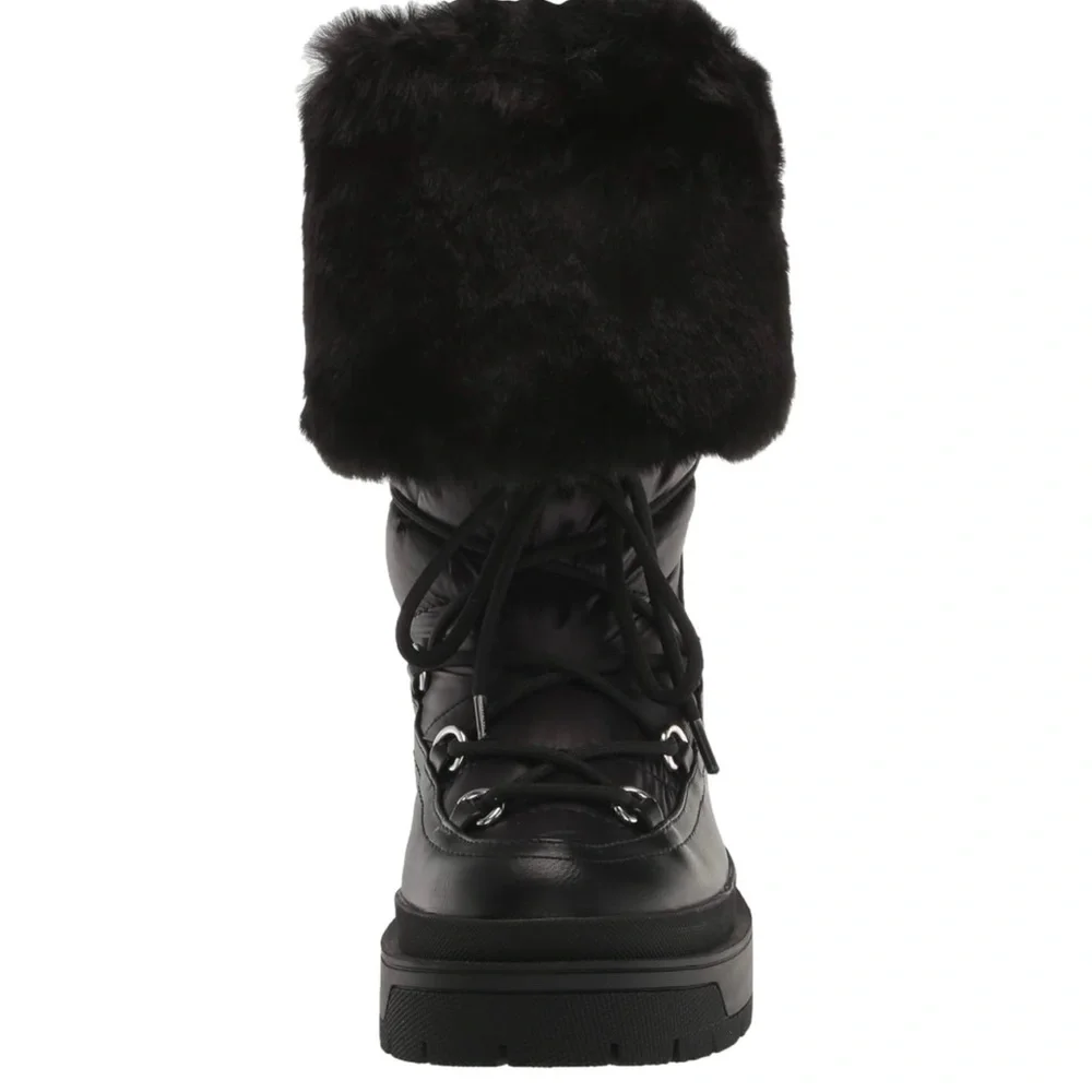GUESS Women’s Larya Faux Fur Puffer Winter Black Boots Size 9.5 NEW